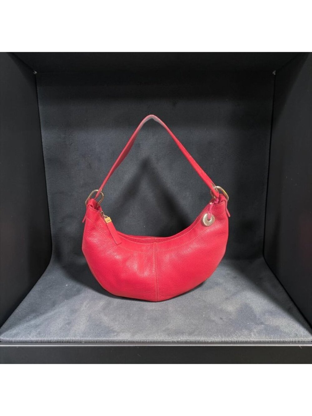 The Sak Small Hobo Pink Pebbled Leather Shoulder Bag Heart Strap Contrast Stitch